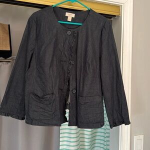 Loft Ruffled Blazer